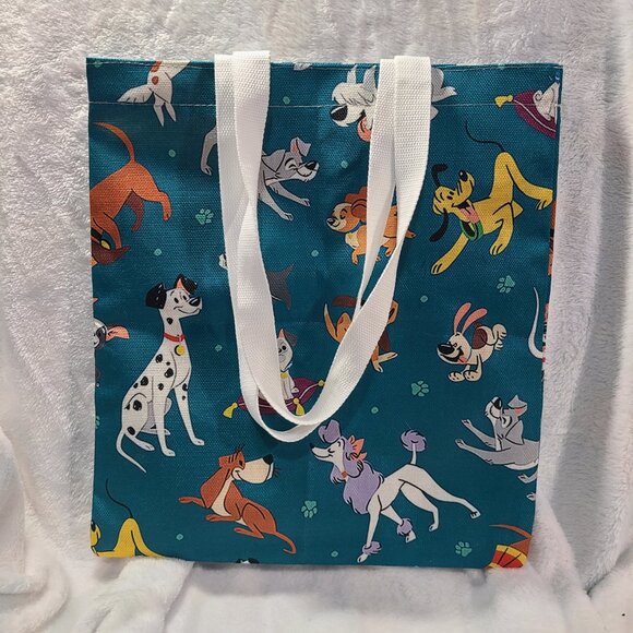 Disney Dogs Cloth Tote Bag 15” x 13.5” Bookish Grocery Dalmatian Pluto Tramp NEW - Picture 4 of 5